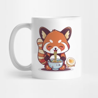 Kawaii Red Panda eating ramen Mug